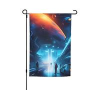 Fantascienza Future Garden Flag 30,5 x 45,7 cm. Luminosa, double-face, decorazione esterna porta un po 'di divertimento al tuo giardino.