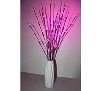 Fantasee Set di 3 rami luminosi a LED, flessibili, da 76 cm, per decorare la casa, il negozio, le finestre, un vaso da tavolo rosa