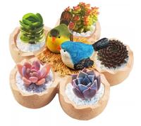 Fantasee Vaso per piante grasse, piccoli vasi da giardino con foro di drenaggio, vasi da fiori in resina, ornamenti in miniatura per casa e ufficio (nido di uccello)