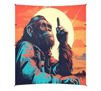 Fantasia Acquerello Scimpanzé Tenda da Spiaggia Facile da Montare,Parasole per Campeggio con Sacchi di Sabbia,Palette e Picchetti Ideale per Picnic