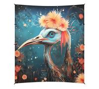 Fantasia Acquerello Struzzo Tenda da Spiaggia Facile da Montare,Parasole per Campeggio con Sacchi di Sabbia,Palette e Picchetti Ideale per Picnic