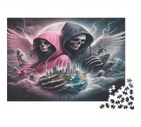 Fantasia angelo morte Puzzle 1000 Pezzi In Colori Brillanti,Un Classico Puzzle A Pezzi Per Enigma Di Abilità Logica,Ideale Per Attività in Famiglia,Regalo Per L'inaugurazione Di Casa Puzzle 52x38cm
