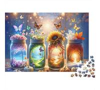 Fantasia Barattolo Mason Puzzle 1000 Pezzi Serata Gioco per Adulti Barattoli Magici Splendenti con Meraviglie Stagionali Premium Robusto Vivace Stimolante Difficile Antistress 70x50cm/1000pz