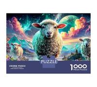 Fantasia con pecore Jigsaw Puzzle Primo piano di pecora 1000 Pezzi Cartone Riciclato Per Uomo E Donna, Rilassante Sfida, Regalo Compleanno Originale Immagini Vibranti 70x50cm/1000pcs
