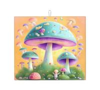 Fantasia con stampe di funghi da cucina Tappetino assorbente assorbente e antiscivolo per stoviglie Piano di lavoro della cucina Lavello