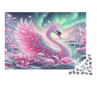 Fantasia del cigno rosa Puzzle 1000 Pezzi Carta riciclata per adulti Puzzle per adulti Gioco educativo con sfida Attività divertente per casa Ottima idea regalo 52x38cm/1000pcs