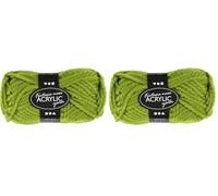 Fantasia di lana acrilica, L: 35 m, 50 g, verde (Confezione da 2)