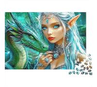 fantasia drago elfo Puzzle 1000 Pezzi In Incastro Perfetto, Un Premium Jigsaw Puzzle Per Art-terapia, Ideale Per Serata Giochi in Scatola, Regalo Per La Pensione 70x50cm/1000pcs
