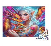 fantasia drago elfo Rompicapo 1000 Pezzi In Cartone Di Alta Qualità,Un Premium Jigsaw Puzzle Per Enigma Di Abilità Logica,Ideale Per Attività Per Giorni Di Pioggia,Regalo Per L'inaugurazione Di Cas