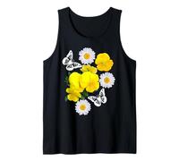 Fantasia Farfalla Bianca Margherite Giallo Viole del Pensiero Forme Mania Canotta