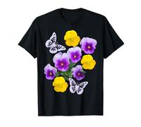 Fantasia Farfalle Bianche Viola Giallo Viole del Pensiero Forme Mania Maglietta