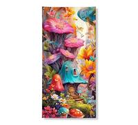 Fantasia fungo copertura per porta striscioni decorativi, paesaggio floreale colorato natura paesaggio decorazione porta d'ingresso, per interni ed esterni, autunno raccolto sfondo da appendere 91 x