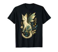 Fantasia gatto fata con ali floreali arte felina magica Maglietta