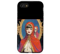 Fantasia gotica gotica bella donna mantello rosso scheletro Custodia per iPhone SE (2020) / 7/8