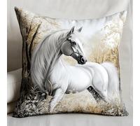 Fantasia Kit A Gancio Per Adulti Animale Cavallo Kit Fai Da Te Per Uncinetto,Cuscino,Kits Per Tapiz A Punto Croce Per Arredamento Casa,Set Per Ricamo Per Principianti Adulti 17x17in
