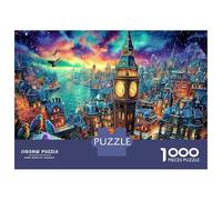 Fantasia Londra Enigma Ultra Difficile 1000 Pezzi Del Puzzle Grande orologio per Attività Post-scuola, Puzzle Impegnativo 38x26cm/1000pcs