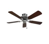Fantasia Mayfair - Ventilatore da soffitto in acciaio inox/rovere scuro con interruttore a trazione, 107 cm