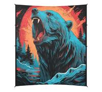 Fantasia Orso Acquerello Tenda da Spiaggia Facile da Montare,Parasole per Campeggio con Sacchi di Sabbia,Palette e Picchetti Ideale per Picnic