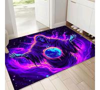 Fantasia Paillasson Intérieur 90x150cm, Morte Terra Tapis d'entrée Antidérapant et Absorbant, Résistant, Lavable, Tapis Entrée pour Porte Couloir, et Balcon, Viola Blu