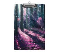 Fantasia Scenario Misteriosa Foresta Viola Portablocco Formato A4 Divertente Estetico Lavoro Studiando Lettera Portablocco Standard 12,5×8,5 in Pannello rigido per Aula Scolastica Bambini Che Scrivo