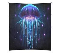 Fantasia Viola Meduse Chiare Tenda da Spiaggia Facile da Montare,Parasole per Campeggio con Sacchi di Sabbia,Palette e Picchetti Ideale per Picnic