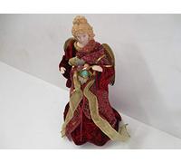 fantasie d oriente Angelo in Ceramica Vestito di Velluto E Stoffa Decorazione Natalizia CM.35 H.PRESEPE Natale