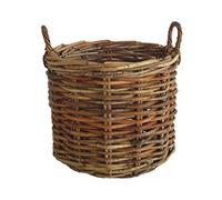 fantasie d oriente Cesto Porta Legna Vimini cm 66x51 h Rotondo Robusto Anche Porta Vaso con Manici cm 62