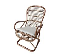 fantasie d oriente Poltrona vimini in rattan naturale Sedia ergonomica Cm 58x75x106 H con cuscino sfoderabile Ideale per esterno ed interno Artigianale ed ecosostenibile