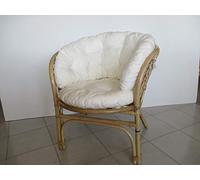 fantasie d oriente POLTRONA VIMINI RATTAN NATURALE CON CUSCINO PER GIARDINO E CASA POLTRONA VIMINI RATTAN NATURALE CON CUSCINO CM 70X68X71 H salotto