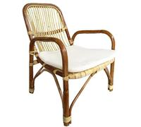 fantasie d oriente poltrona vimini rattan naturale sedia CM 60X61X83 H pe interno ed esterno con cuscino