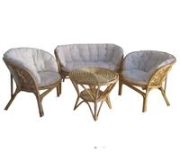 fantasie d oriente salotto in rattan vimini midollino naturale arredamento per esterno vimini set 4 pezzi giardino terrazzo 2 poltrone 1 divano 1 tavolo spedito su bancale