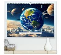 Fantasie und Science Fiction (hochwertiger Premium Wandkalender 2026 DIN A2 quer), Kunstdruck in Hochglanz: Science-Fantasy verbindet die Magie uralter Legenden mit der Technik ferner Zivilisationen.