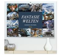 Fantasie Welten - Science Fiction (hochwertiger Premium Wandkalender 2026 DIN A2 quer), Kunstdruck in Hochglanz: Fantastische Zukunftswelten zum Träumen und Inspirieren.