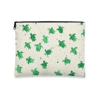 Fantasiosa borsa per il trucco, borsa da viaggio per cosmetici con stampa tartaruga verde, borsa da viaggio per donne, piccola borsa portatile in tela con cerniera, regalo da spiaggia per la cura