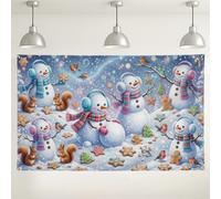 Fantasiosi pupazzi di neve scena invernale sfondo natalizio banner 180 x