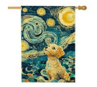 Fantasioso bandiera da giardino per cani, striscione colorato con cielo stellato per esterni, bandiera decorativa su entrambi i lati per il prato per la casa, decorazione estiva con animali 71 x 101