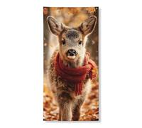 Fantasioso cervo copertura per porta decorativo, rustico, autunnale, foresta, decorazione con animali, per interni ed esterni, forniture per vacanze stagionali 91,8 x 182,9 cm