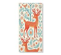 Fantasioso cervo copertura per porta decorativo, vivace scena floreale della natura, decorazione per porta d'ingresso, per interni ed esterni, forniture per vacanze autunnali 91 x 183 cm