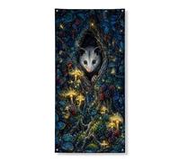 Fantasioso osum copertura porta banner decorativo, stile foresta incantata, decorazione autunnale, decorazione stagionale per interni ed esterni, sfondo a tema natura 91 x 182 cm