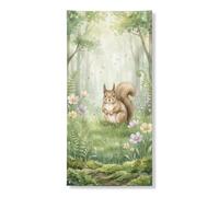 Fantasioso scoiattolo copertura porta banner decorativo, affascinante design animali della foresta, decorazione primaverile per interni esterni, festival a tema natura, forniture per vacanze 91 x 182