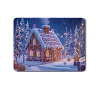 Fantasioso tappetino scolapiatti a forma di casa di pan di zenzero per bancone della cucina, tappetino scolapiatti in gomma assorbente color pesca, tappetino scolapiatti in pelle sintetica per vacanze