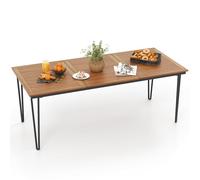 FANTASK 200 x 90 cm, tavolo da giardino rettangolare in legno di acacia, tavolo da pranzo con foro per ombrellone per 8 persone