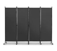 FANTASK 225 x 173 cm, divisorio su rotelle, paravento, 4 pezzi, divisorio pieghevole, in tessuto
