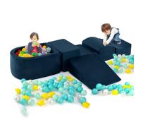 FANTASK 5 pezzi di mattoncini da costruzione grandi, blocchi da arrampicata soft, con vasca per palloni (blu navy), blu navy