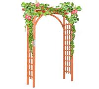 FANTASK Arco da giardino per piante rampicanti, arco per rose in legno, design impermeabile, altezza 216 cm