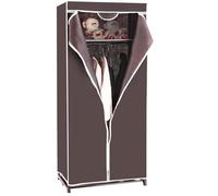 FANTASK Armadio in tessuto, con asta appendiabiti e ripiano, in tessuto, pieghevole, per soggiorno, camera da letto, cantina, 74 x 50 x 172 cm (marrone)