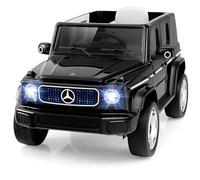 FANTASK Auto elettrica per bambini, Mercedes Benz, 12 V, con telecomando da 2,4 G, fanali, musica e clacson, auto elettrica per bambini dai 3 anni in su, colore nero