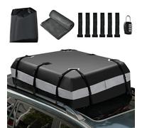 FANTASK Box da tetto 424 l con serratura a combinazione per auto | Box da tetto impermeabile per veicoli con o senza portapacchi, pieghevole, con 6 ganci e borsa per il trasporto