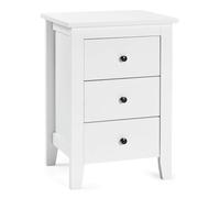 FANTASK Comodino con 3 cassetti, tavolino, comodino per letto a molle, comodino per camera da letto e soggiorno, 46 x 37 x 65 cm (bianco)