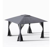 FANTASK Gazebo pieghevole, 394 x 394 x 277 cm, con 4 zanzariere e 8 picchetti per tenda e 4 corde del vento, impermeabile, con borsa per il trasporto, tenda per picnic o campeggio